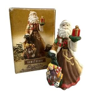 Home Tends Porcelain Santa Dinner Bell  5" Christmas Bag of Toys Presents